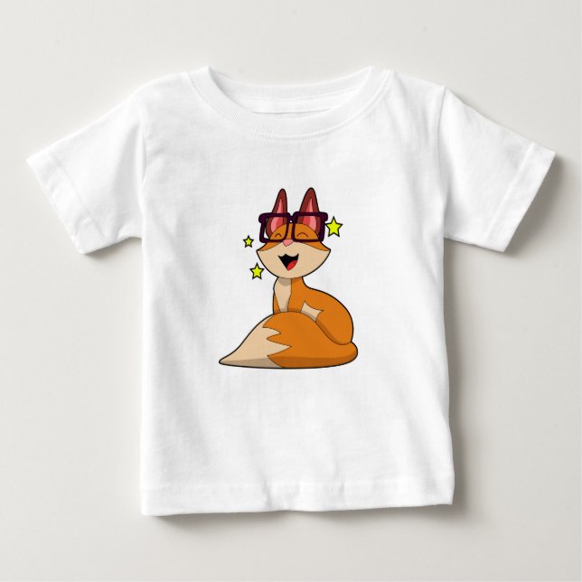 Fox with Glasses Baby T-Shirt (Front)