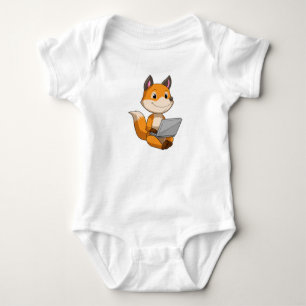 Fox with Laptop Baby Bodysuit