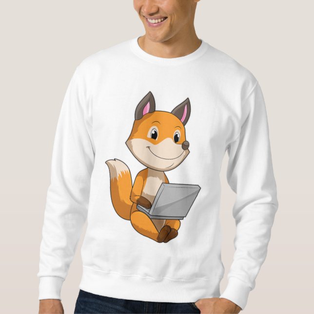 Fox with Laptop Sweatshirt (Front)