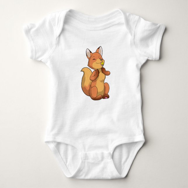 Fox with Lollipop Baby Bodysuit (Front)