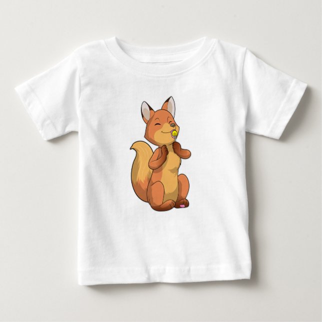 Fox with Lollipop Baby T-Shirt (Front)