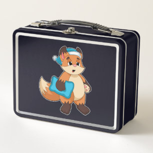 Fox with Nightcap Metal Lunch Box