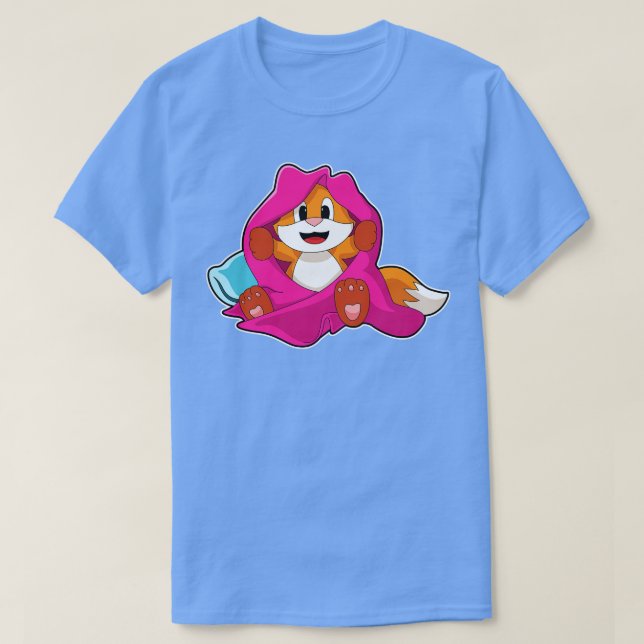 Fox with Pillow and Blanket T-Shirt (Design Front)