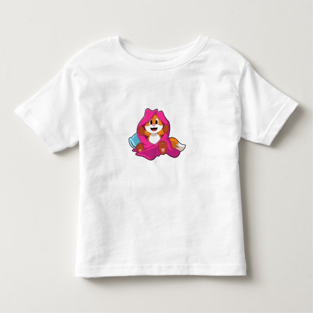 Fox with Pillow and Blanket Toddler T-Shirt (Front)