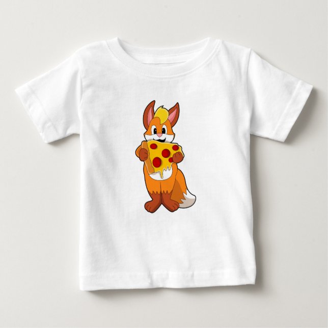 Fox with Pizza Baby T-Shirt (Front)