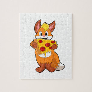 Fox with Pizza Jigsaw Puzzle