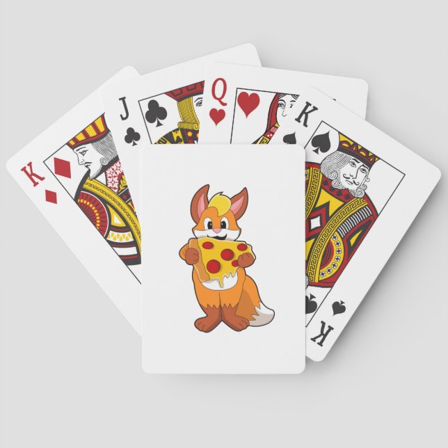 Fox with Pizza Playing Cards (Back)