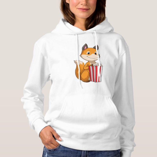 Fox with Popcorn Hoodie (Front)