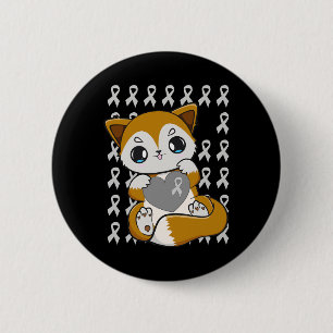 Fox With Ribbon For Dyslexia Awareness 6 Cm Round Badge