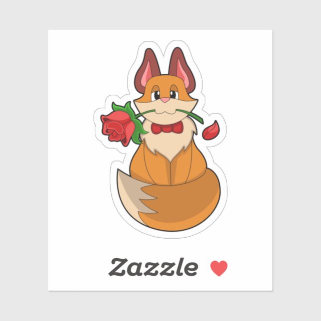 Fox with Rose Flower (Sheet)
