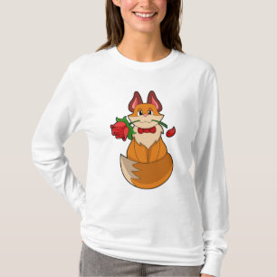 Fox with Rose Flower T-Shirt