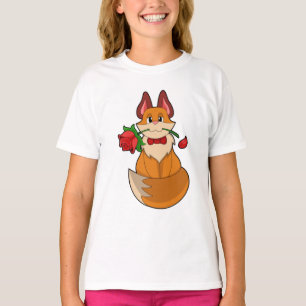 Fox with Rose Flower T-Shirt