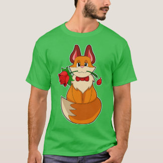 Fox with Rose Flower T-Shirt