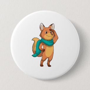 Fox with Scarf 7.5 Cm Round Badge