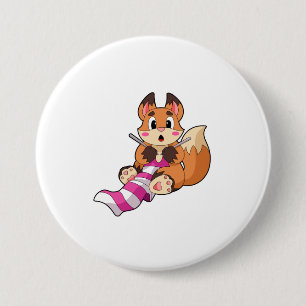 Fox with Scarf 7.5 Cm Round Badge