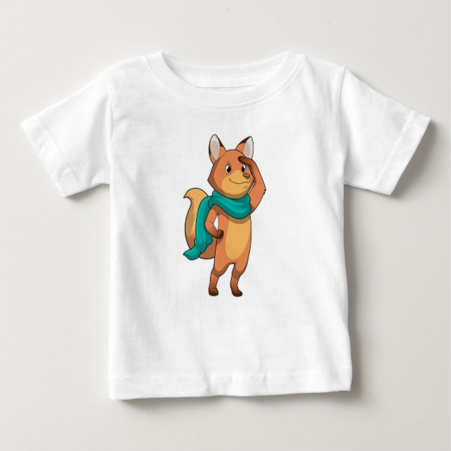 Fox with Scarf Baby T-Shirt (Front)