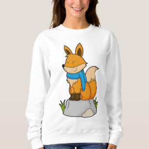Fox with Scarf on Rock Sweatshirt