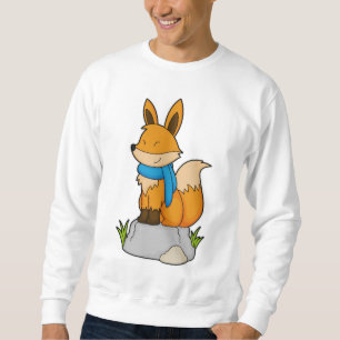 Fox with Scarf on Rock Sweatshirt
