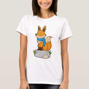 Fox with Scarf on Rock T-Shirt