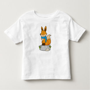 Fox with Scarf on Rock Toddler T-Shirt