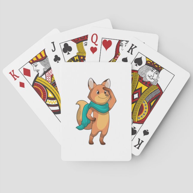 Fox with Scarf Playing Cards (Back)