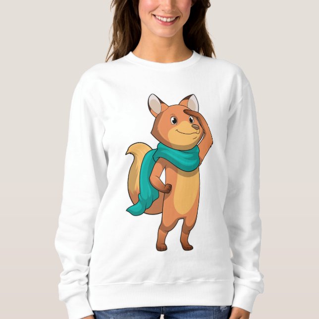 Fox with Scarf Sweatshirt (Front)