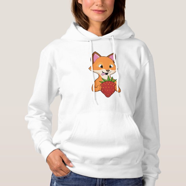 Fox with Strawberry Hoodie (Front)