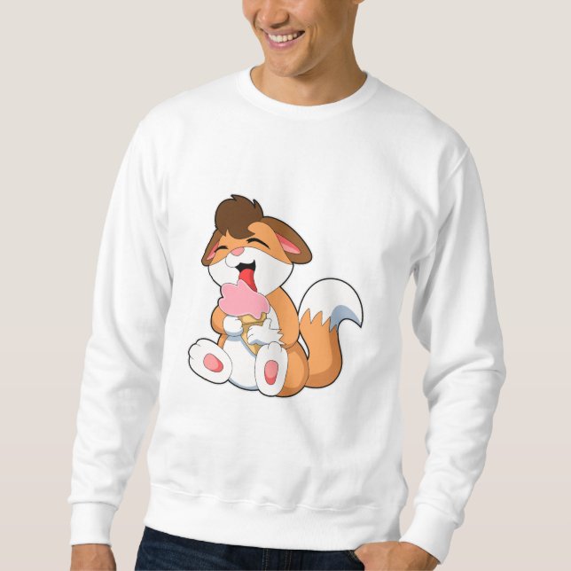 Fox with Strawberry Ice cream Sweatshirt (Front)