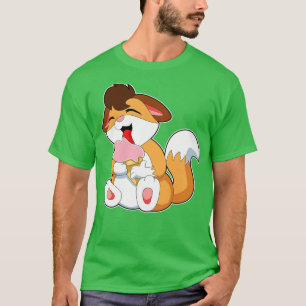 Fox with Strawberry Ice cream T-Shirt