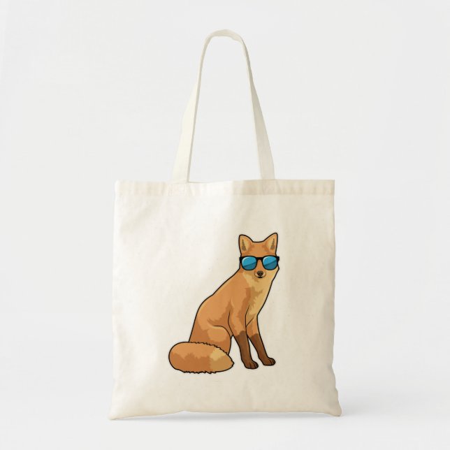 Fox with Sunglasses Tote Bag (Front)