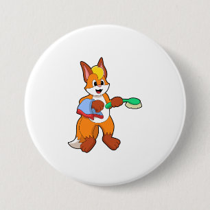 Fox with Towel & Brush 7.5 Cm Round Badge