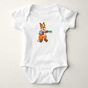 Fox with Towel & Brush Baby Bodysuit
