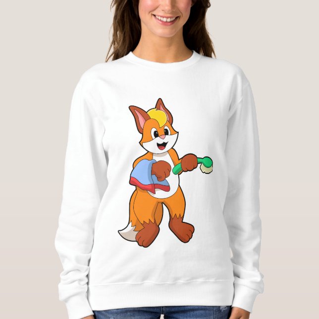 Fox with Towel & Brush Sweatshirt (Front)
