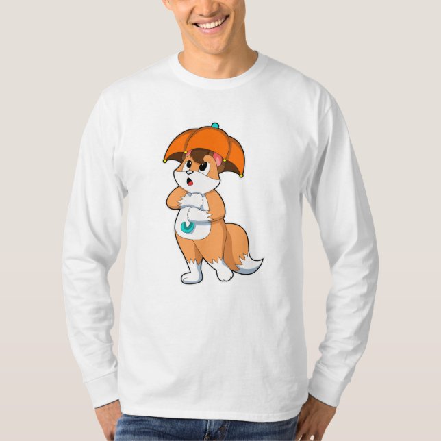 Fox with Umbrella T-Shirt (Front)