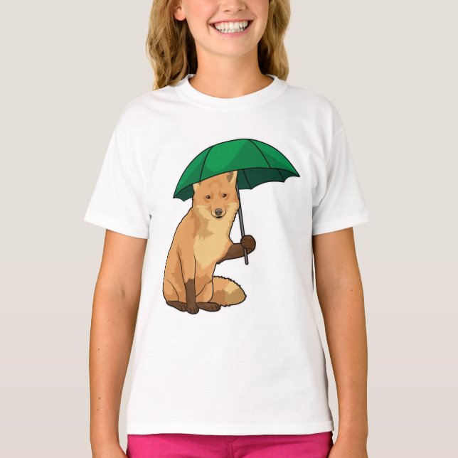 Fox with Umbrella T-Shirt (Front)
