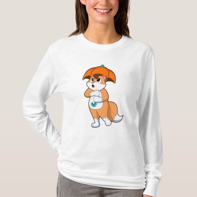 Fox with Umbrella T-Shirt (Front)