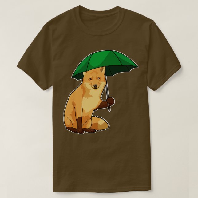 Fox with Umbrella T-Shirt (Design Front)