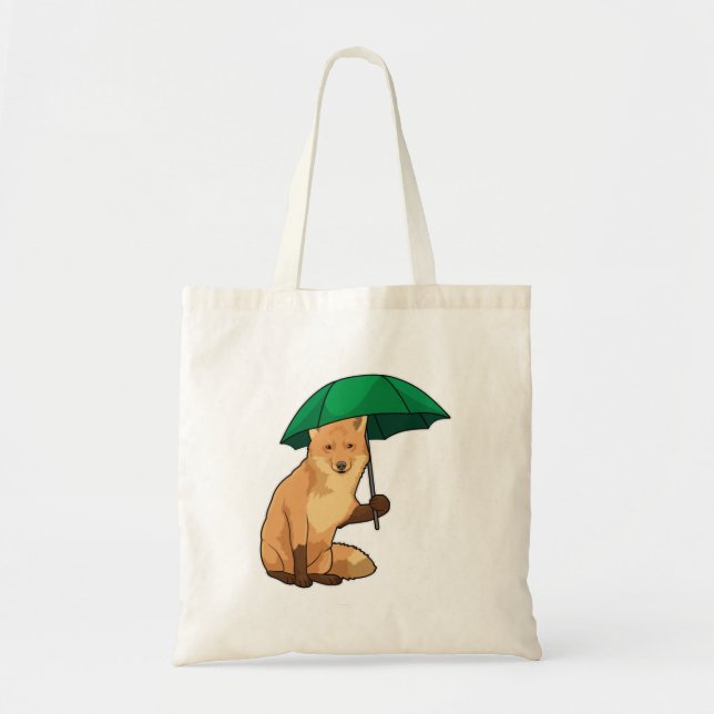 Fox with Umbrella Tote Bag (Front)