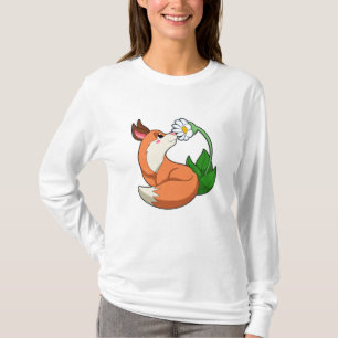 Fox with white Flower T-Shirt