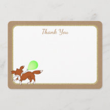 Fox Woodland Birch Tree Baby Shower Thank You