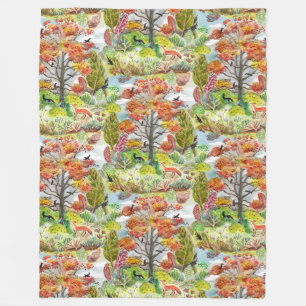 Fox Woodland Cabincore Blanket