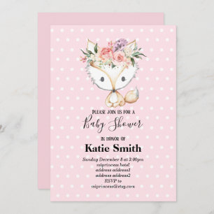 fox woodland, cute invitation