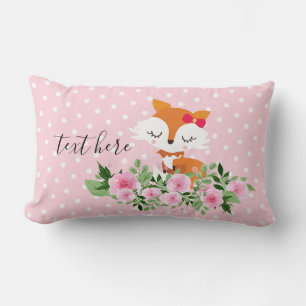 fox woodland, cute lumbar cushion