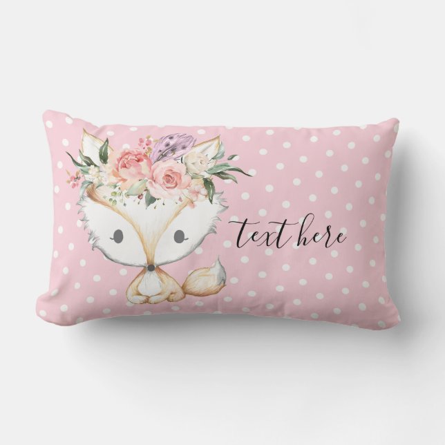 fox woodland, cute lumbar cushion (Front)