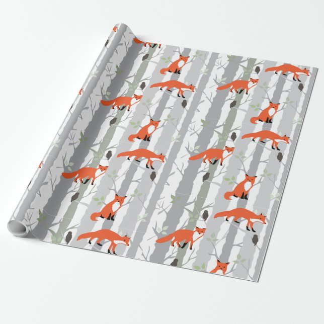 Fox Wrapping Paper. Paper (Unrolled)