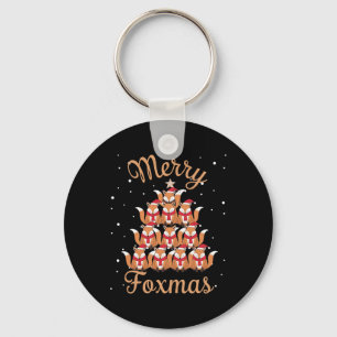 Fox Xmas Tree Foxes Christmas Tree Key Ring