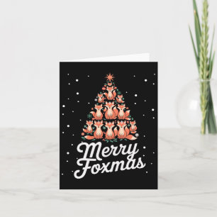 Fox Xmas Tree Foxes Christmas Tree Merry Foxmas  Card