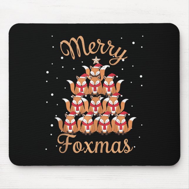 Fox Xmas Tree Foxes Christmas Tree Tank Top  Mouse Pad (Front)