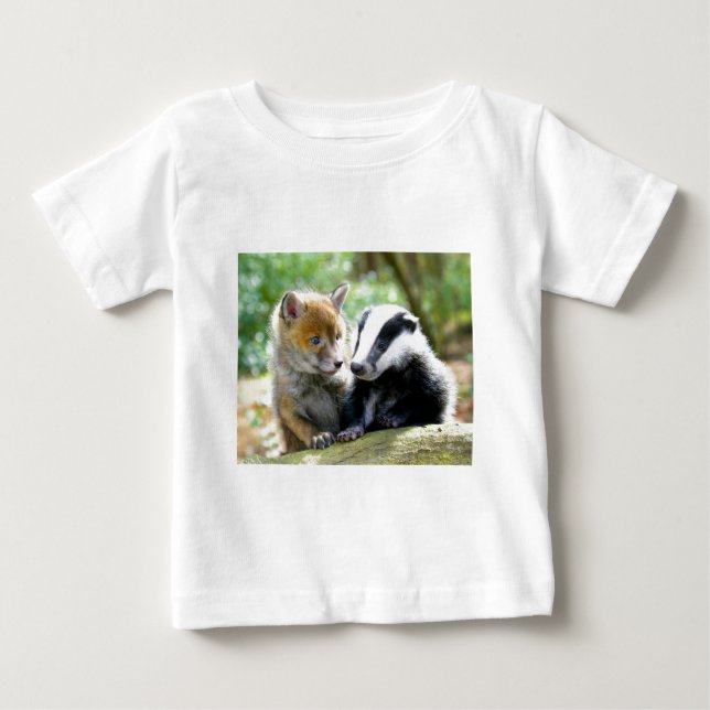 Foxcub & Badger Cute! Baby T-Shirt (Front)