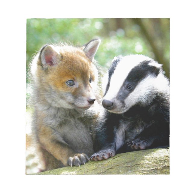 Foxcub & Badger Cute! Notepad (Front)